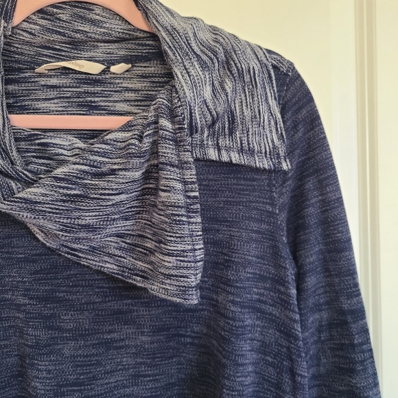 Soft Surroundings Blue Split Cowl Neck Long Sleeve Tunic Sweater Medium - Picture 3 of 11